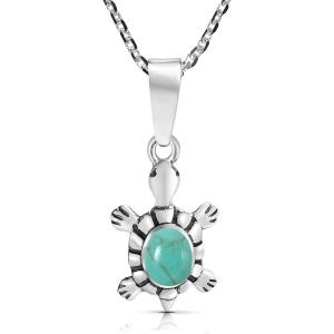 AeraVida Adorable Turtle Simulated Turquoise Inlai...