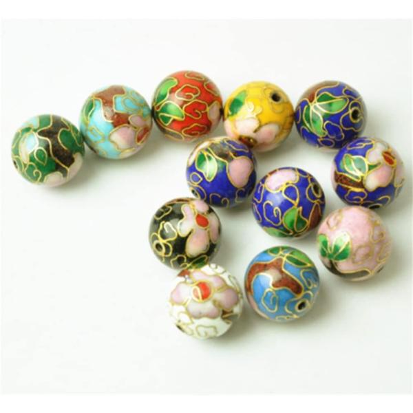 【並行輸入品】50pcs 10mm Mix Color Cloisonne Copper Bouti...