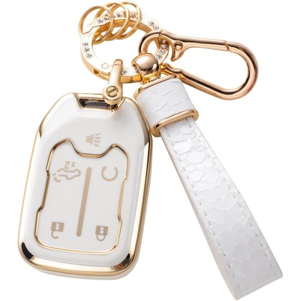 【並行輸入品】CACARLIKE GMC用 キーフォブカバー レザーストラップ付き　