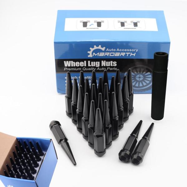 【並行輸入品】24PCS M14 x 1.5 Black Cone/Conical Bulge Se...