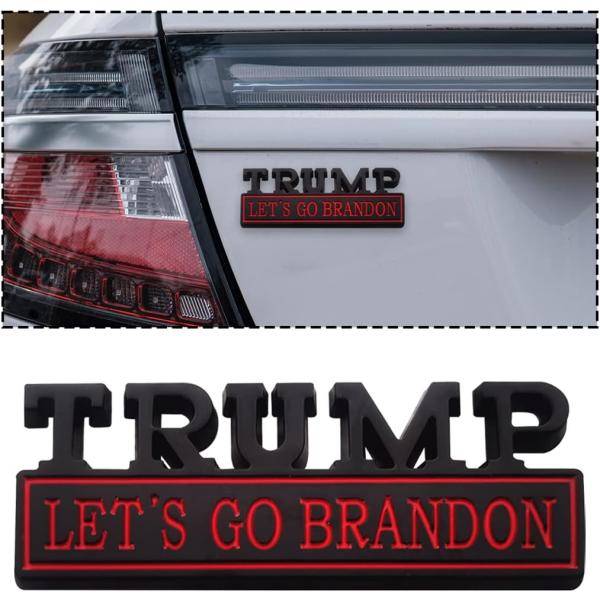 zipelo Trump Let&apos;s Go Brandon カーエンブレム、3Dオートリアテールゲー...