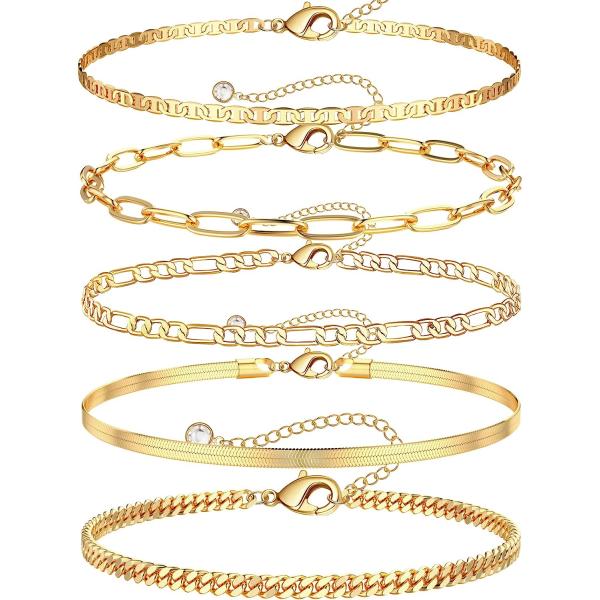 【並行輸入品】GMSOL Gold Ankle Bracelets for Women  14K G...