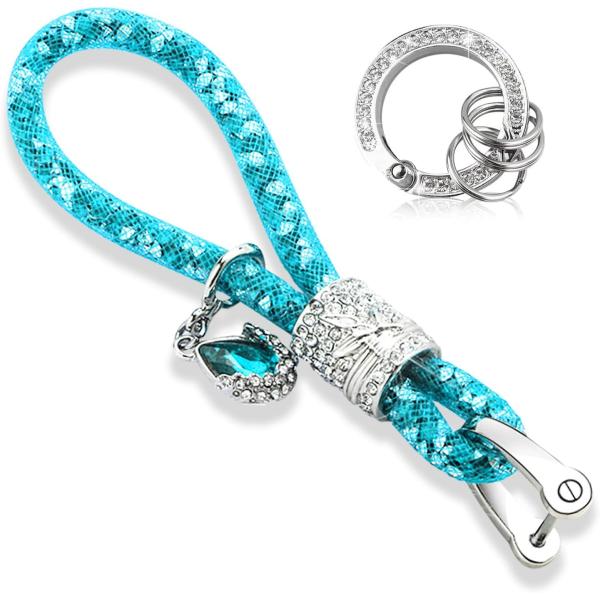 【並行輸入品】Kewucn キラキラカーキーホルダー キラキラクリスタルキーホルダー リングストラッ...