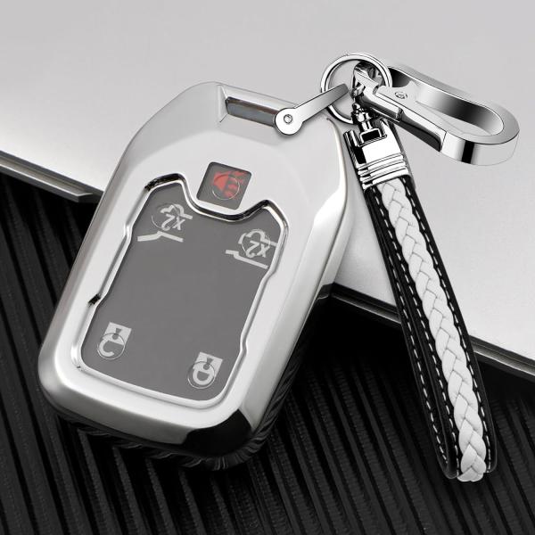 【並行輸入品】GMC用キーフォブカバー ソフトTPUキーシェル レザーキーチェーン付き GMC シエ...