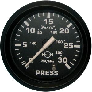 Faria Euro Black 5.1cm Water Pressure Gauge Kit - 30 PSI　並行輸入品｜dep-good-choice