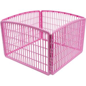 【並行輸入品】 IRIS Plastic Exercise/Containment Pet Pen 4 Panels Pink by IRIS U