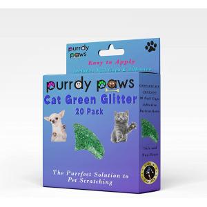 Purrdy Paws Soft Nail Caps for Cat Claws Green Glitter Large　並行輸入品｜dep-good-choice