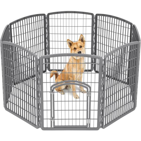【並行輸入品】 IRIS 34'' Exercise 8-Panel Pet Playpen wit...