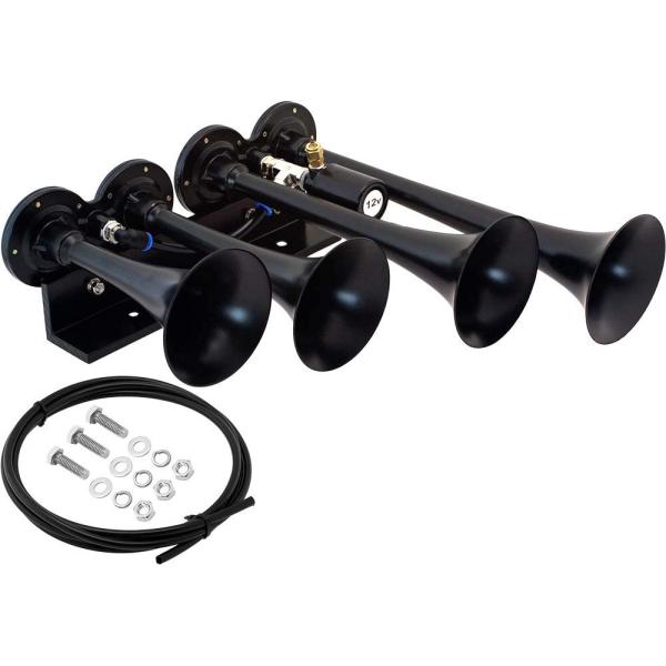 【並行輸入品】 Vixen Horns トラック/車用トレインホーン 4つのエアホーン ブラックトラ...