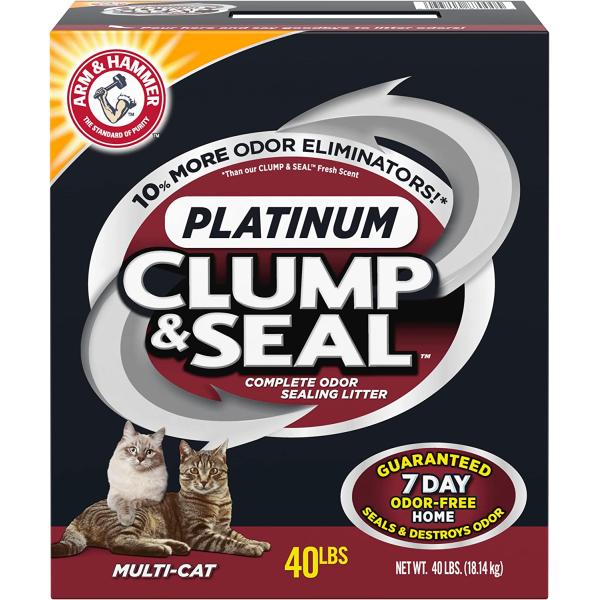 Arm &amp; Hammer Clump &amp;シールmulti-cat Litter 40-lb 0332...