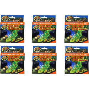 【並行輸入品】 Zoo Med (6 Boxes) 2-Pack Daylight Blue Reptile Bulb 60-watt　
