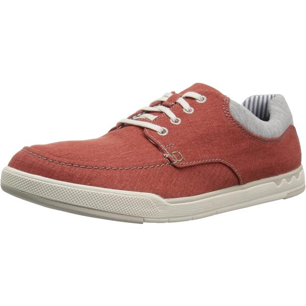 Clarks Men&apos;s Step Isle Lace Sneaker  Rust Canvas  ...