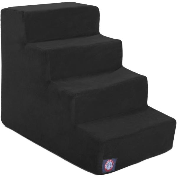 4 Step Black Velvet Suede Pet Stairs By Majestic P...