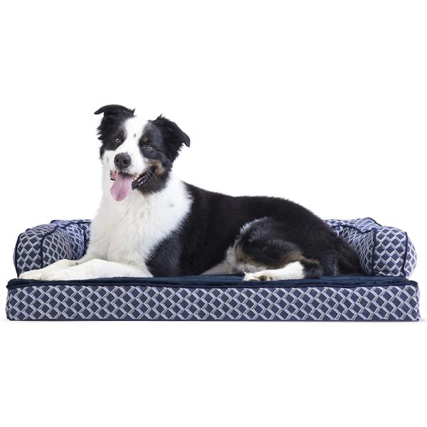 【並行輸入品】 Furhaven Large Memory Foam Dog Bed Comfy C...