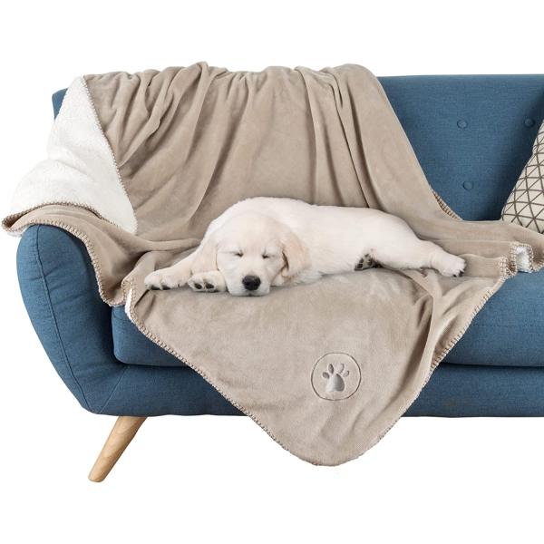 【並行輸入品】 Waterproof Pet Blanket   Reversible Tan Th...