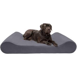【並行輸入品】 Furhaven Giant Memory Foam Dog Bed Microvelvet Luxe Lounger w/ Remo