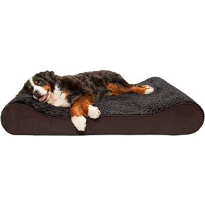 【並行輸入品】 Furhaven Giant Cooling Gel Foam Dog Bed Ultra Plush Faux Fur & Sued