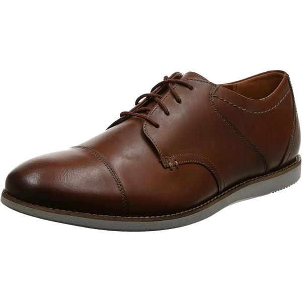 Clarks Men&apos;s Raharto Vibe Oxford  Tan Leather  80 ...