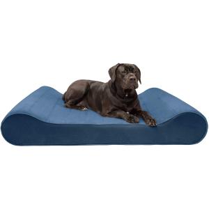 【並行輸入品】 Furhaven Giant Memory Foam Dog Bed Microvelvet Luxe Lounger w/ Remo