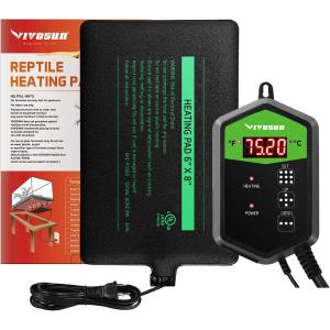 【並行輸入品】 VIVOSUN Reptile Heating Pad 6x8 Inch with Thermostat Combo Under Ta