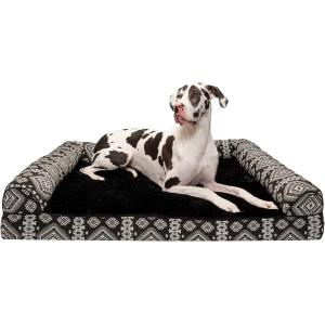 【並行輸入品】 Furhaven XXL Cooling Gel Foam Dog Bed Plush & Southwest Kilim Decor