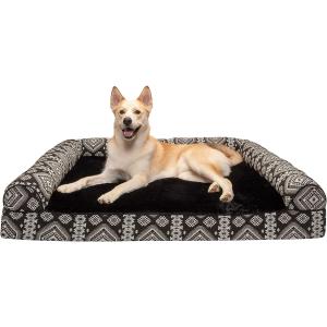 【並行輸入品】 Furhaven XXL Memory Foam Dog Bed Plush & Southwest Kilim Decor Sofa