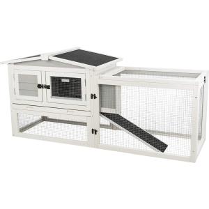 【並行輸入品】 TRIXIE Natura Insulated Rabbit Hutch with Large Run Hinged Peaked