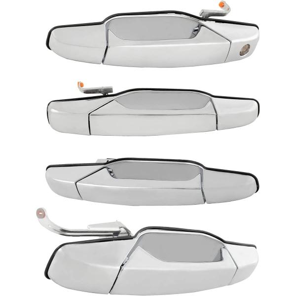 【並行輸入品】 DEAL 4ピース コンプリート左+右フロント+リアサイドクローム外装ドアハンドル ...