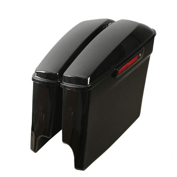 【並行輸入品】 ZXMOTO 光沢ブラック 5インチ 拡張ハードサドルバッグ 蓋ラッチキーセット 2...