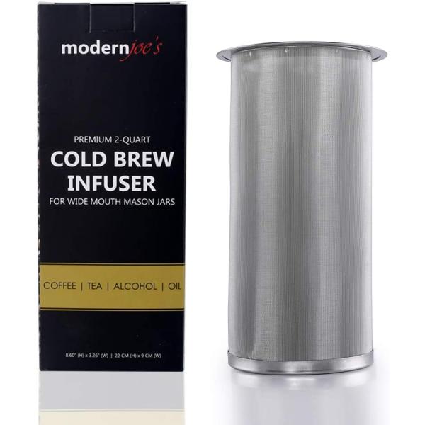 Premium Infuser Cold Coffee Maker for 1 QT Wide Mo...