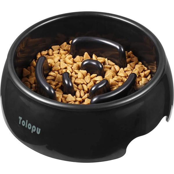 Medium Slow Feeder Dog Bowls Hold 4 3/4 Cups Stop ...