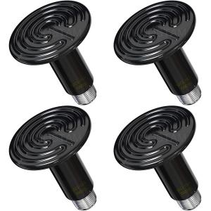 【並行輸入品】 WUHOSTAM 4 Pack 100W Infrared Ceramic Heat Lamp Black Reptile Emitt
