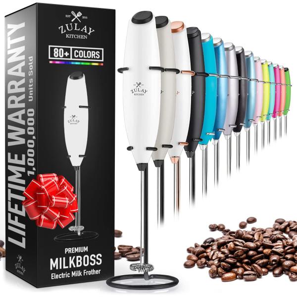 Milk Boss Zulay オリジナルミルク泡立て器 ラテ用 - 泡立てドリンクミキサー コーヒ...