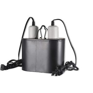 【並行輸入品】 Dual Reptile Light Fixture Terrarium Heat Lamps Deep Lamp Dome Rept