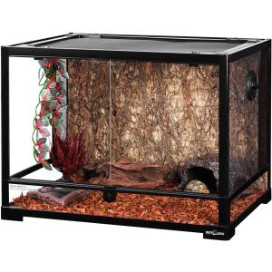 【並行輸入品】 REPTI ZOO 大型34ガロン 爬虫類ガラステラリウムタンク フロントオープニングドア 24インチ x 18インチ x 18インチ