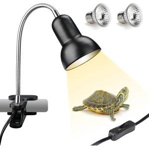 【並行輸入品】 SDYXJ 50W UVA UVB Reptile Heat Lamp with 2 Bulbs Basking Spot Hang