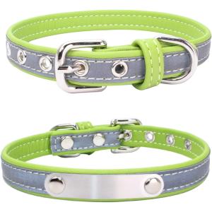 【並行輸入品】 Custom Personalized Reflective Cat Dog Collar with Name Plate Engra
