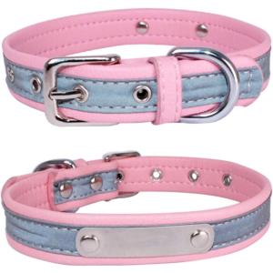 【並行輸入品】 Custom Personalized Reflective Cat Dog Collar with Name Plate Engra