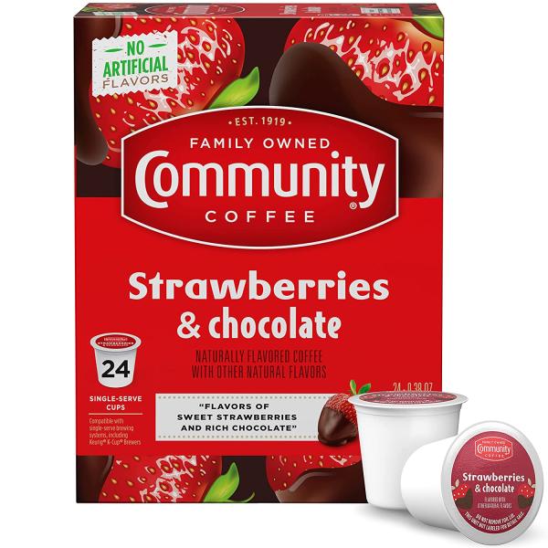 Community Coffee Strawberries &amp; Chocolate Flavored...