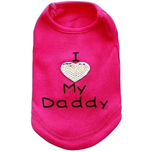 Cat Clothes Dog Shirts I Love My Mom Dad Daddy Clo...