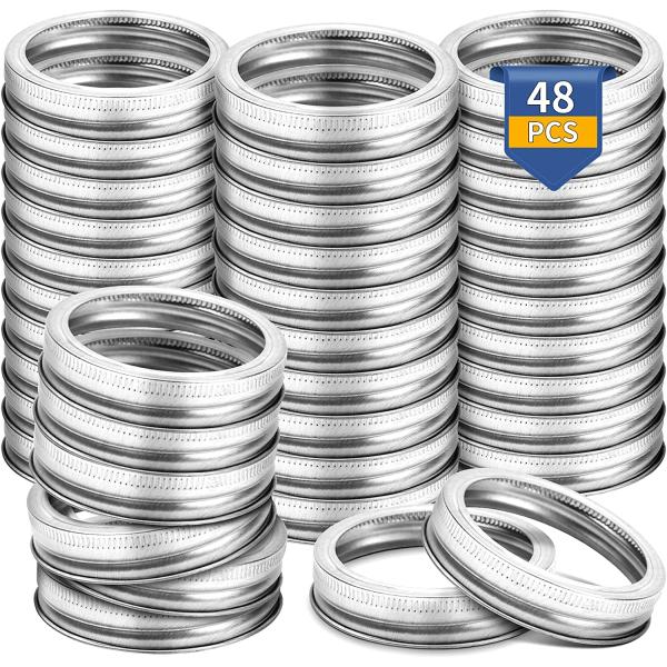 【並行輸入品】 48 PCS Wide Mouth Canning Rings  Wide Mout...