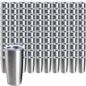 【並行輸入品】 Stainless Steel Tumblers Bulk 100-Pack 20oz Double Wall Vacuum Insu