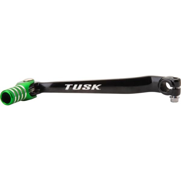 【並行輸入品】 TUSK 折りたたみ式シフトレバー ブラック/グリーンチップ Kawasaki KL...