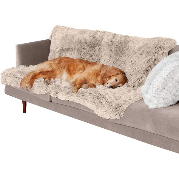 Furhaven XL Waterproof Calming Plush Long Faux Fur...