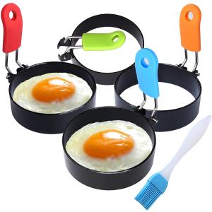 Chewarelly エッグリング 4個パック 卵を揚げる用 ステンレススチール 卵型 クッキングリング 目玉焼き マフィン パンケーキ用　並行輸入品｜dep-good-choice