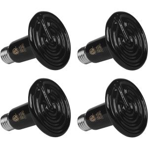 【並行輸入品】 WUHOSTAM 4 Pack 150W Infrared Ceramic Heat Lamp Black Reptile Heate