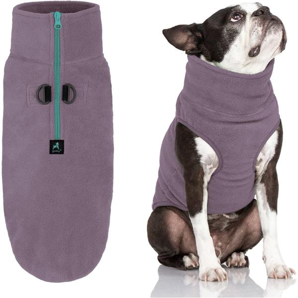 Gooby Half Zip Up Fleece Vest Dog Sweater - Violet...