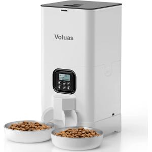 【並行輸入品】 Voluas Automatic Cat Feeders for Two Cats Double Pet Feeder with 2