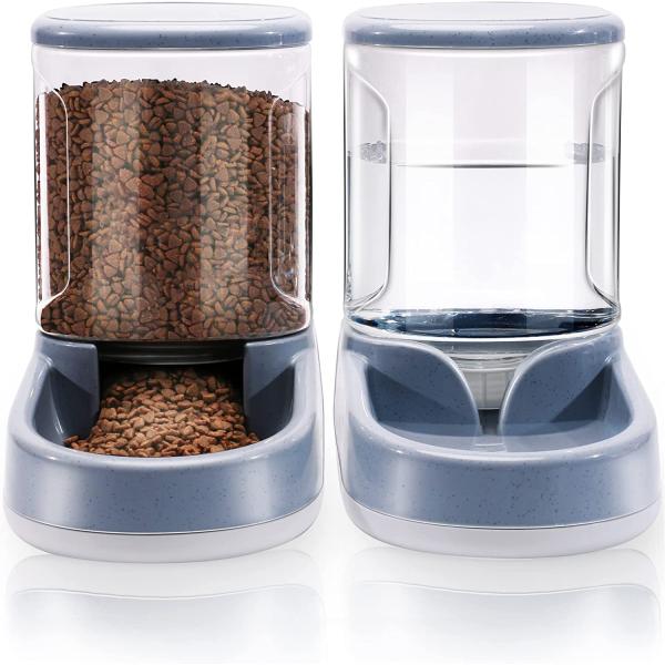 Lucky-M Pets Automatic Feeder and Waterer Set Dogs...