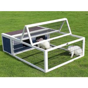 【並行輸入品】 べっ甲の生息地 木製 小動物 ハッチエンクロージャー 屋内/屋外(49×36×14(長さ×幅×高さ)、ブルー)　